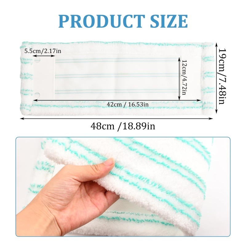 3 Pieces Microfibre Mop Head Replacement Covers, Coral Refill Flat