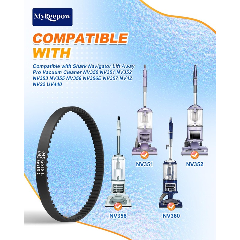 MyKEEPOW 3PCS Vacuum Belt Replacement Compatible with Shark Navigator NV350