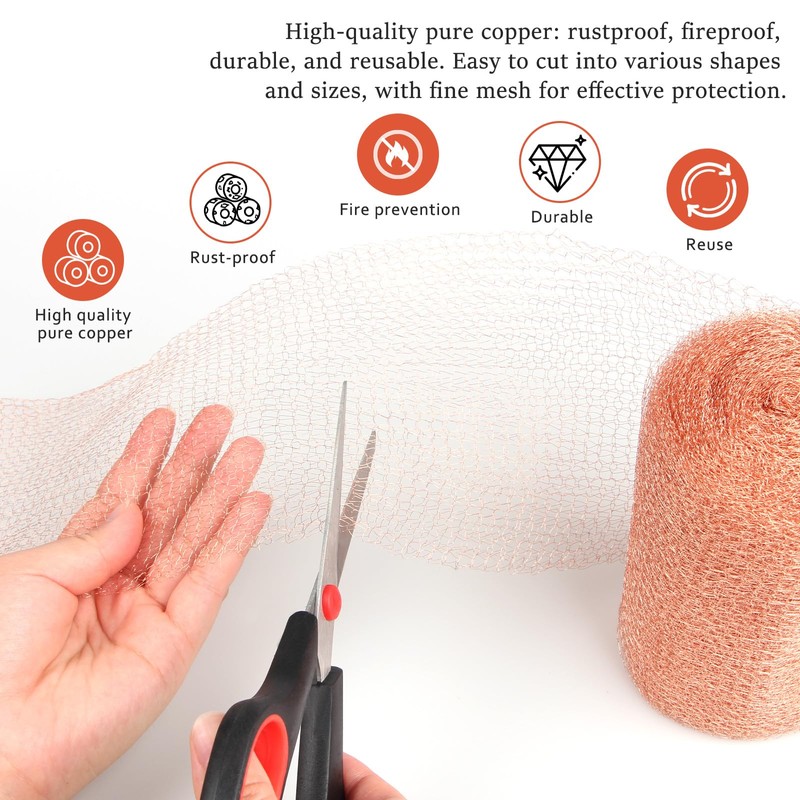 Copper Mesh Rodent Control, 5 in x 35 ft Proof