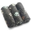 3 Puppy Blankets Super Soft Warm Sleep Mat Grey Print