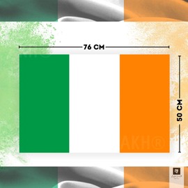 AKH® 2 x Republic of Ireland National Flag | 76cm x 50cm | Irish Tricolour Fabric Flag with Green White Orange | Durable Material for Indoor & Outdoor Use | St Patrick's Day Parades Sporting Events