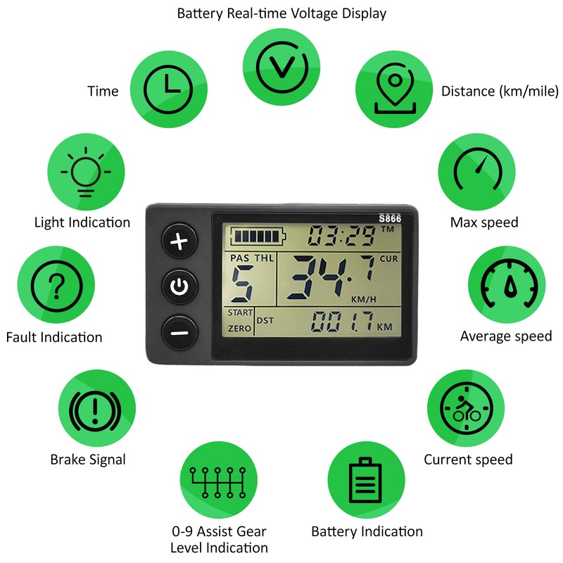 LCD Display Panel Brushless Controller Kit for Electric Bicycle Electric