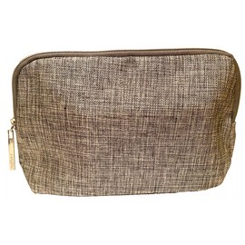 2 Lancome   Metallic Silver  Cosmetic Bag Train Case  New Set of 2