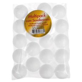 Glorex Polystyrene Balls White 5cm Diameter Bulk Pack of 19 Balls for Versatile Crafts and Decorating