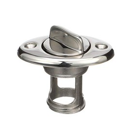 Seachoice 18661 Stainless Steel Marine Boat Garboard Drain & Plug, Polished Finish