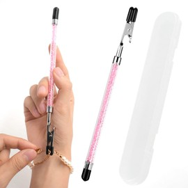 PEOUWNES Bracelet Helper Tool Diamond Jewelry Clasp Helper Fastening and Bracelet Assist Tool with Non-Slip Sleeve for Necklace Watch Clasps Zippers Crafts Adjustment（Pink）