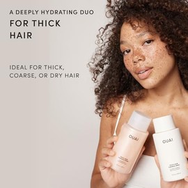 OUAI Juego de champú y acondicionador para cabello grueso, champú y acondicionador sin sulfato para el cuidado del cabello grueso, hidrata, fortalece 