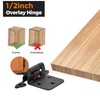 Ravinte 4 Pack (2 Pairs) 1/2" Overlay Cabinet Hinges, Self-Closing