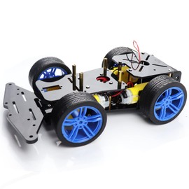 for Arduino Robot Car Kit, LK COKOINO 4WD Smart Robot Car Chassis Kit with Motors, Wheels and Battery Case for Arduino/Raspberry pi/Micobit Robot Building
