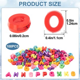 Alpinleux 100 Pcs Colorful Alphabet Letter Beads, Bulk A-Z Resin Pendants, 3D Loose Letter Beads, Plastic Initial Charms for Jewelry Making, Key Chains, Crafts (Mixed Colors)