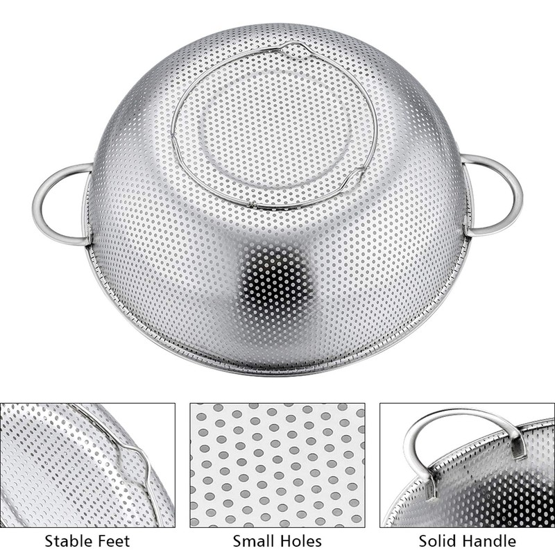 P&P CHEF Colander Set of 3, Stainless Steel Micro-Perforated Colanders