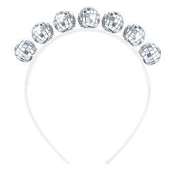 Disco Ball Headband, Disco Ball Headpiece, Glitter Headband, Disco Ball, Silver, Headband with Disco Ball, Headband Disco for 70s 80s Outfit Party Costume Accessories