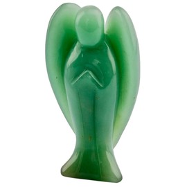 SUNYIK Green Aventurine Guardian Angel Statues,Pocket Crystal,Hand Carved Figurine Sculpture 3"