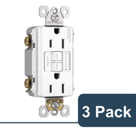 Legrand Radiant 20A, Self-Test GFCI Outlet, Tamper-Resistant , White (Pack of 3)
