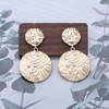 Enautoabs Bohemian Large Gold Hammered Disc Coin Dangle Earrings Round