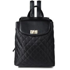 Nollia Black Leather Mini Backpack for Women | Light Travel Small Daypack with Adjustable Strap | Black Backpack Purse