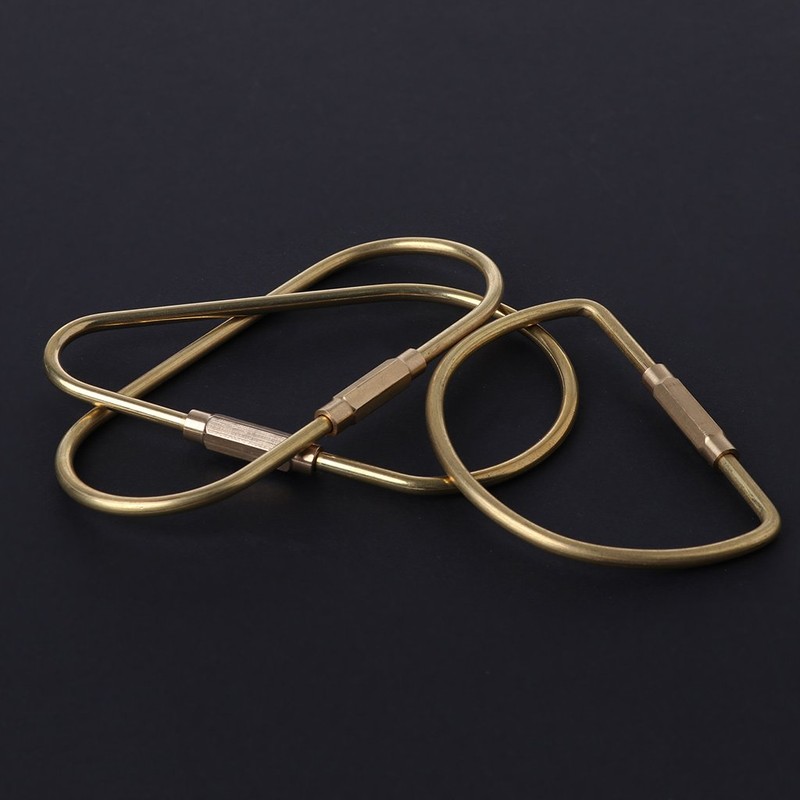 WOWOWO Outdoor Brass Carabiner Keychain Hiking Camping Hang Hook Buckle