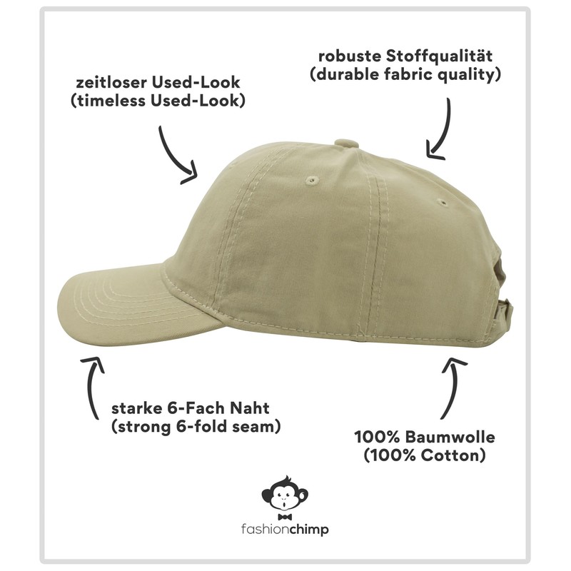 Baseball Cap in Vintage Used Look 100% Cotton Unisex Jeans