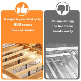 WALSIO Bed Support Legs, Adjustable Bed Frame Support Legs for Frame Center Slats, Durable Furniture Support Legs Replacement for Couch Dresser Table Frame Sofa (6pcs 5"-8.5")