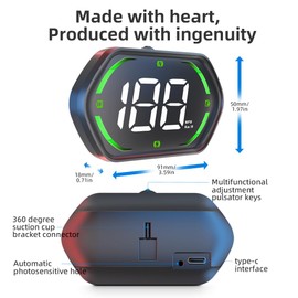 SinoTrack Universal GPS Speedometer, Car HUD Display with Large Screen & Speed Alarm | Heads-Up Display for All Vehicles Overspeed Warning Night Mode Real-Time Speed Tracking