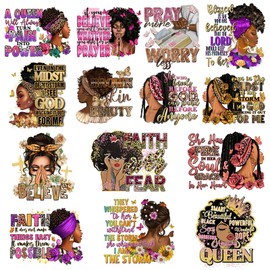 14pcs Iron On Patches Decals for Clothing T-Shirt Heat Press Decal Design Black Women Heat Transfer Sticker Decoration Applique Washable Clothing Decor for Tote Bags T-Shirt Backpacks Hoodie Pillow