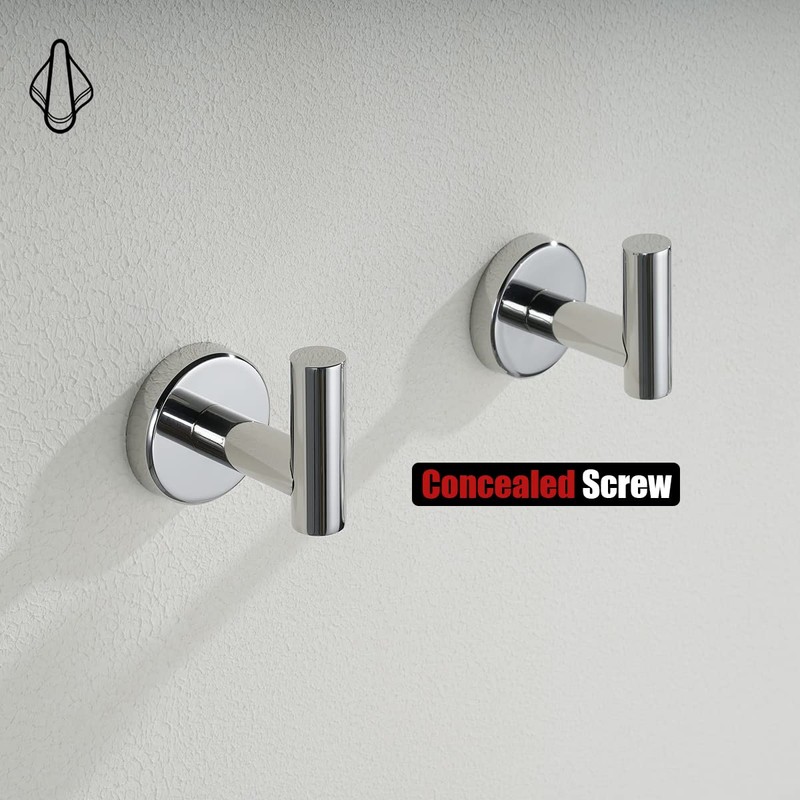 JQK Chrome Bathroom Towel Hook, 304 Stainless Steel Coat Robe