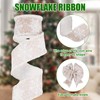 Snowflake Ribbon, 10yd x 2.5 Inch Winter White Snowflake Ribbon