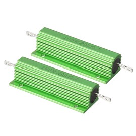 PATIKIL 100W 200 Ohm Aluminum Shell Resistor, 2 Pack Aluminum Housing Resistor Housed Case Wirewound Resistors Screw Tap Power Resistor 5% Tolerance, Green