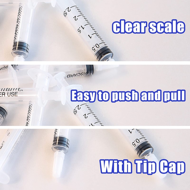 Pack of 2 Syringes, 100 ml, Plastic Syringe with Hose,