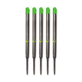 5 x Green Quality Refills Compatible for Parker Ballpoint Medium Green x 5 - Green (Pack of 5)