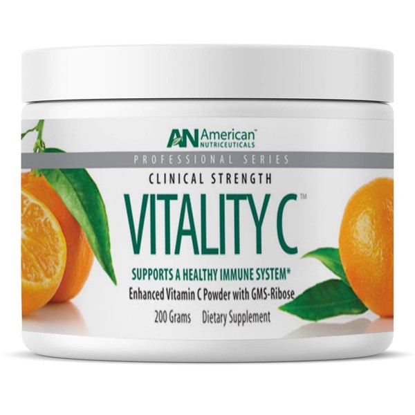 American Nutriceuticals Vitality C - 200 grams | Ultra High-Potency Vitamin C Powder Without Gastric Distress| Enhanced Absorption, Neutral pH with GMS-Ribose Complex