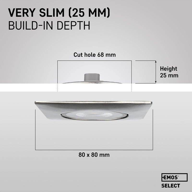 EMOS EMOS LED Einbaustrahler 230V, 5W / 450lm, 50 schwenkbar,
