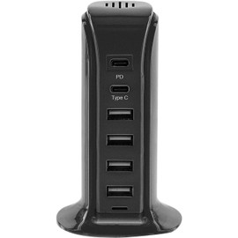 ADURO 6 PORT CHARGING STATION WITH POWER DELIVERY & USB-C *NEW