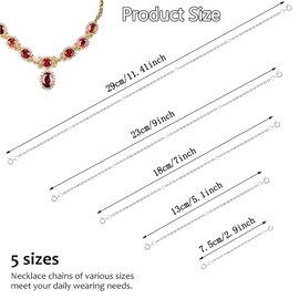 BEANPRECOY 10 Pcs Necklace Extender Chains, 5 Sizes Necklace Extenders with Double Round Buckle, Alloy Extender Chains Set for DIY Jewelry Crafts, Necklace, Bracelet, Anklet (Silver)