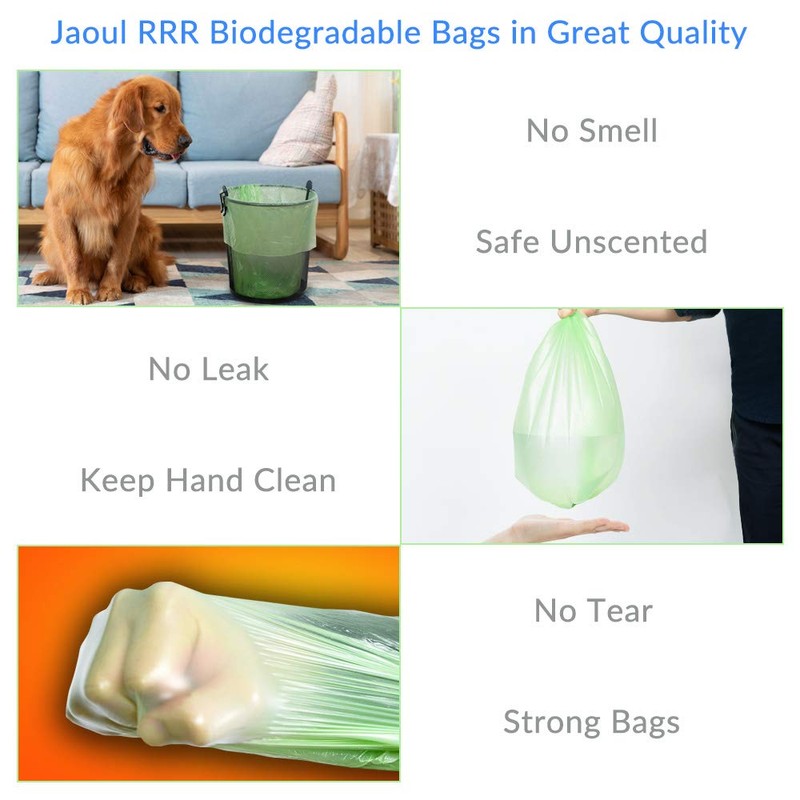 Jaoul Trash Bags 2.6 Gallon, Biodegradable Small Garbage Bags, Recycled