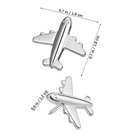 Gadpiparty 24 Pcs Airplane Push Pins with Box Decorative Push Pin Metal Aircraft Thumb Tacks Paper Photo Memo Document Tack Pushpins for Cork Board Photo Frame Postcard