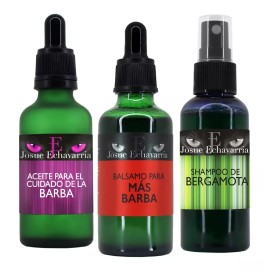 Josue Echavarria Kit De Viaje Premium Locion Crecimiento De Barba Acondicionador De Barba Shampoo Bergamota Josue Echavarria