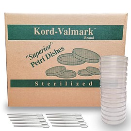 Petri Dish 500 Pack – 500 Kord Vallmark Petri Dishes – 100 X 15mm – Premium Performance – 3 Vents to Reduce Condensation – for Lab Research, Education, & More - W/10 Evviva Transfer Pipettes