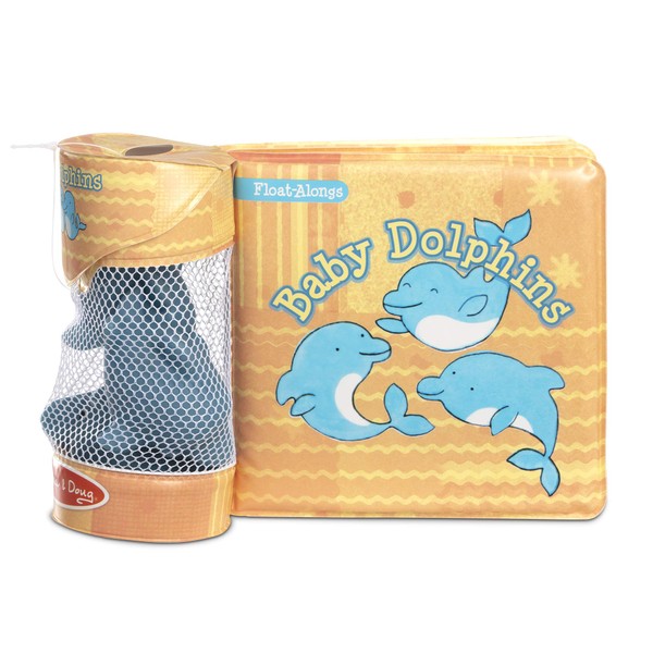 Melissa & Doug Childrenââ‚¬s Book - Float-Alongs: Baby Dolphins (Bath Book + 3 Floating Dolphin Toys)