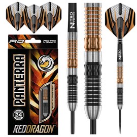 RED DRAGON Panterra 24 g Premium Tungsten Steeltip Dart Set with Flights and Shafts