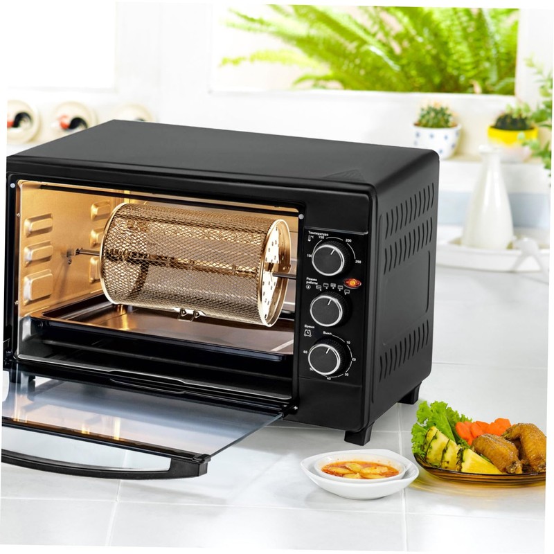 SHOWERORO Air Fryer Accessories Rotating Grill Oven Basket Stainless Steel