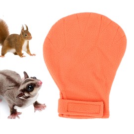 Zerodis Small Animals Calming Glove,Sugar Gliders Comfy Bonding Mitt Anti Bite Pet Handling Glove Grooming Bite Proof Supplies for Hedgehogs Rats Hamsters (Orange)