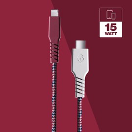 Skullcandy 6-Foot Line Plus Braided USB-C to Lightning Cable (Vice/Crimson)