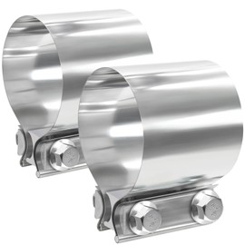 LWNWPPER Exhaust Clamp, 3 inch exhaust clamps, Muffler Clamp 304 Stainless Steel, Exhaust Band Clamps for Pipes(2pcs).
