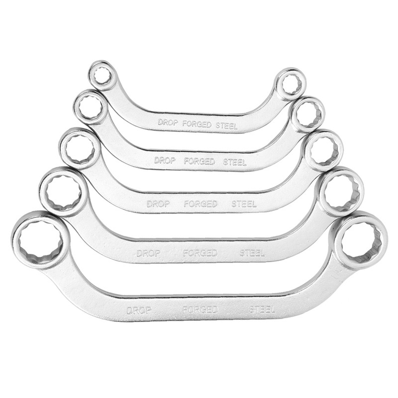 5pcs 8-22mm Metric Wrench Kit Half Moon Double Ended Chrome