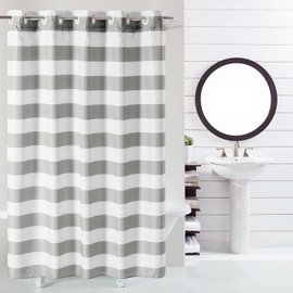 Hookless Cabana Stripe Shower Curtain with Peva Liner