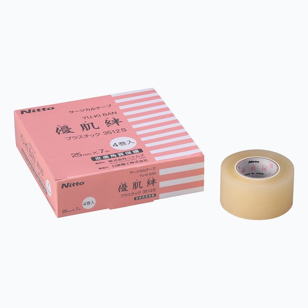 Nitoms 3512S Yu-Skin Bond Plastic, Small Pack, Gentle on Skin, Rash-Resistant Tape, Transparent Type That Can Be Cut Clean With Your Hand, 1.0 inches x 23.4 ft (25 mm x 7 m), 4 Rolls