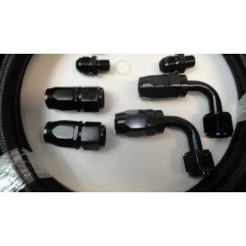 EZ-Line kit Automatic Transmission Cooler Line Kit -8AN Steel Braided Hose Kit 4L60E 4L65E
