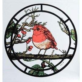Winged Heart presented by Celtic Glass Designs Static Window Cling in a Fat Robin Design.