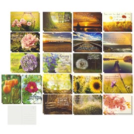 Juvale - Paquete de 40 postales con versículo bíblico en blanco, para todas las ocasiones, citas inspiradoras de la escritura cristiana, 20 diseños (4 x 6 pulgadas)